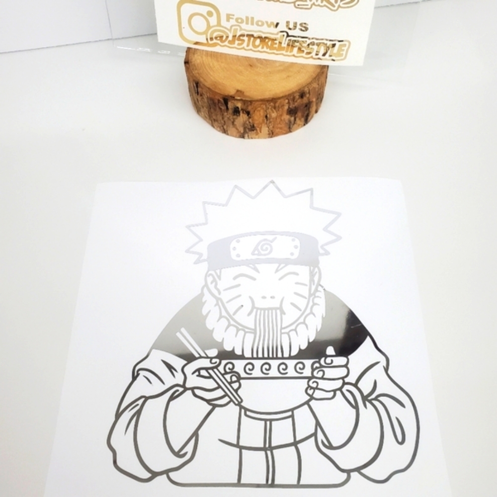Naruto Ramen Chrome Decal Without background for window